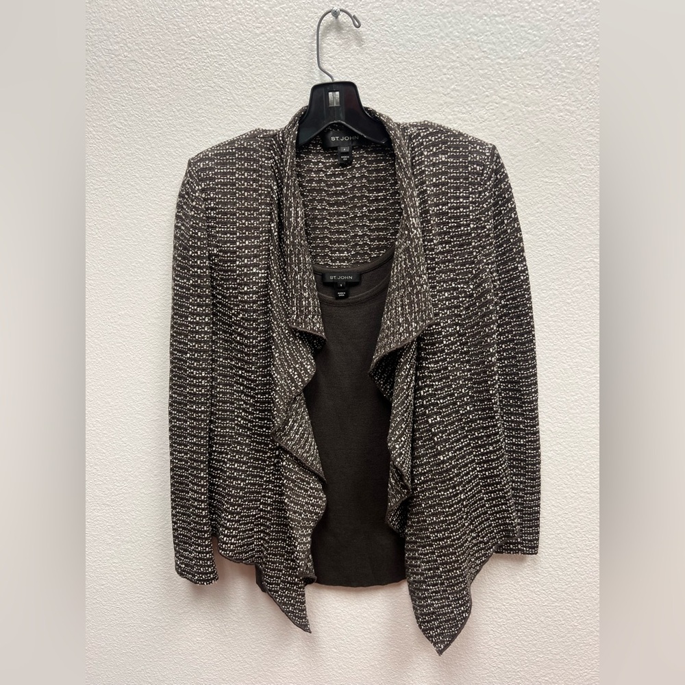 St. John Waterfall Knit Sweater & Cami Top Set Size 4